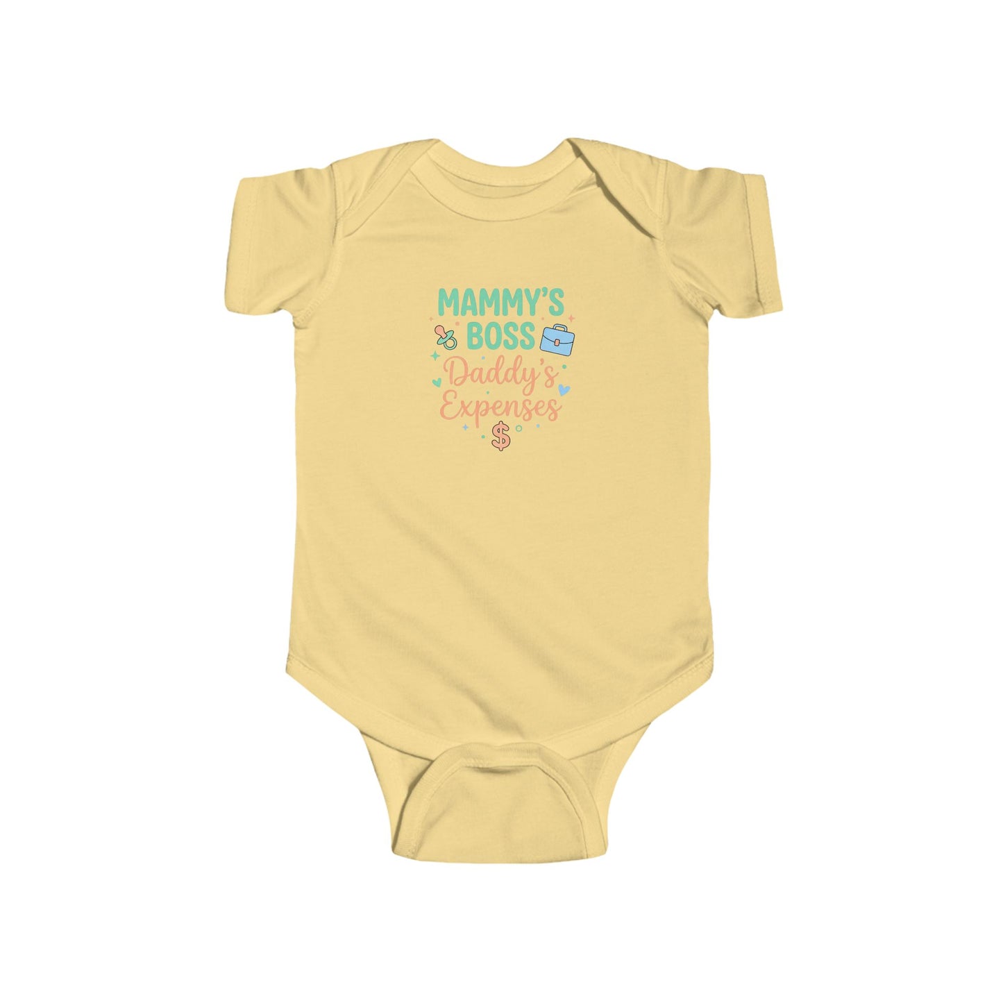Mommy's Boss Daddy's Expenses Script Baby Bodysuit