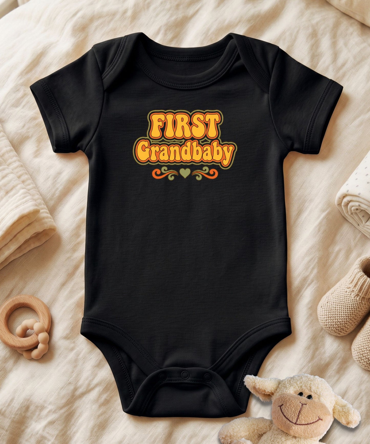 First Grandbaby Retro Script Baby Bodysuit