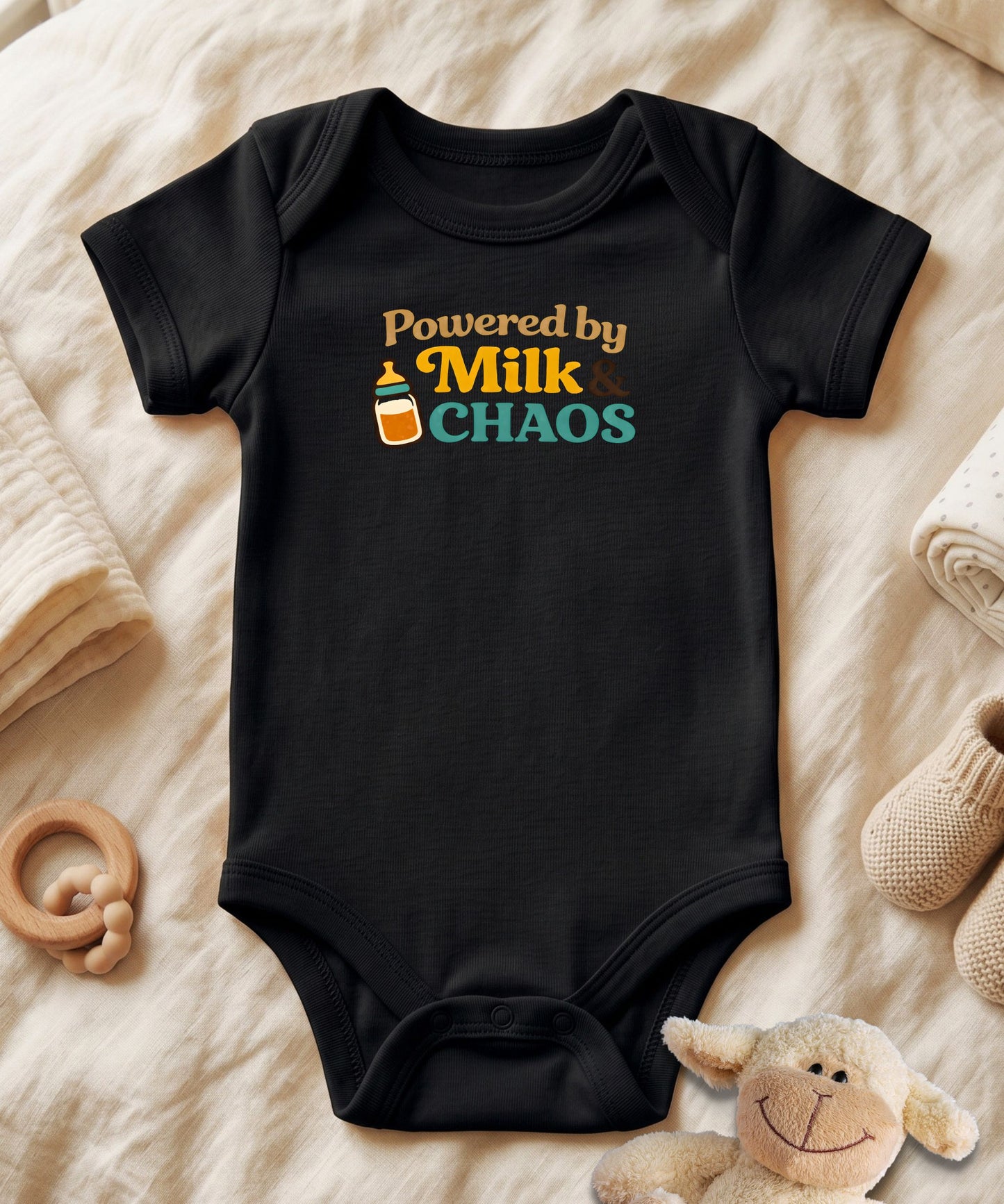 Powered by Milk and Chaos Baby Bodysuit