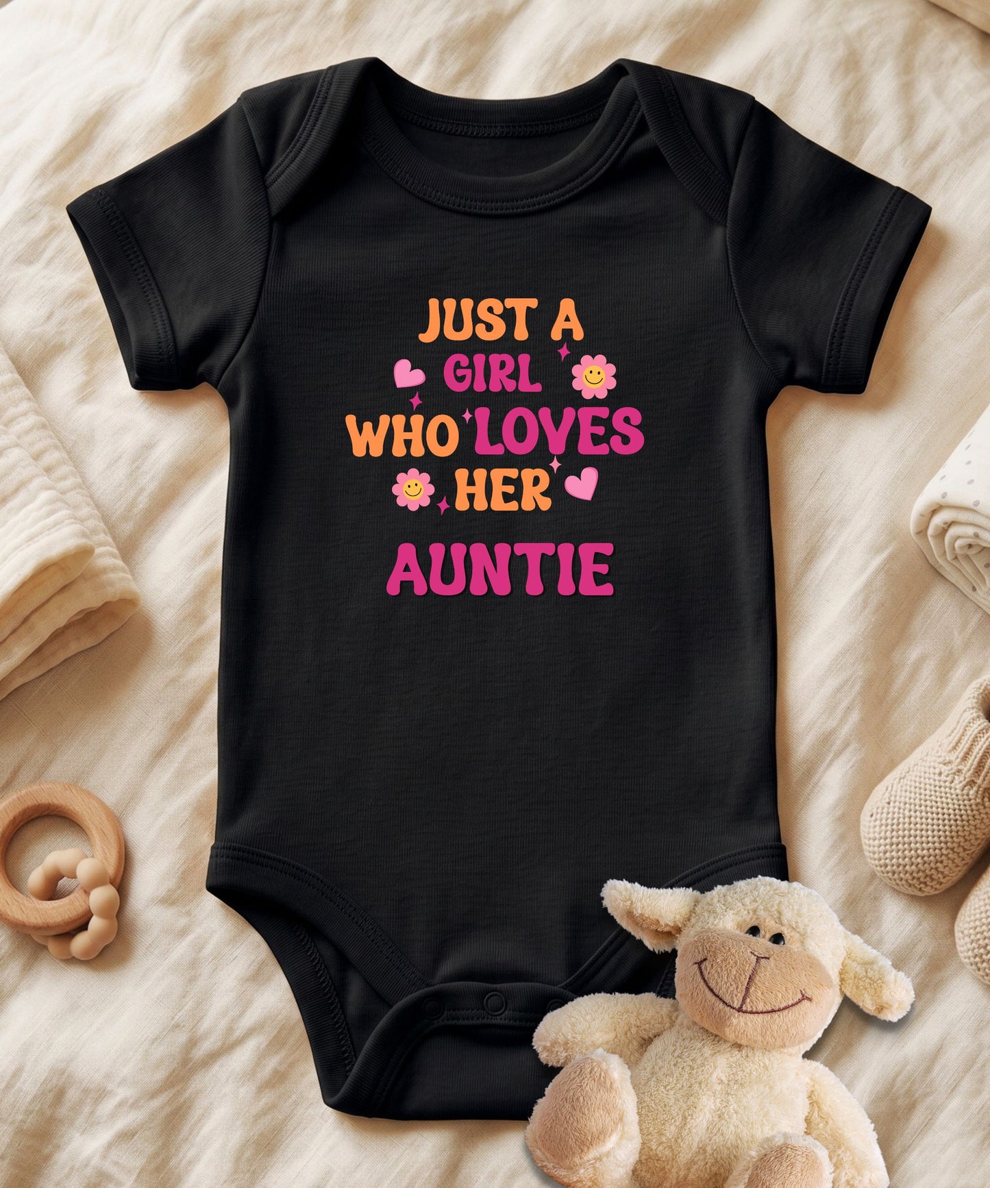 Just a Girl Who Loves Her Auntie Baby Bodysuit