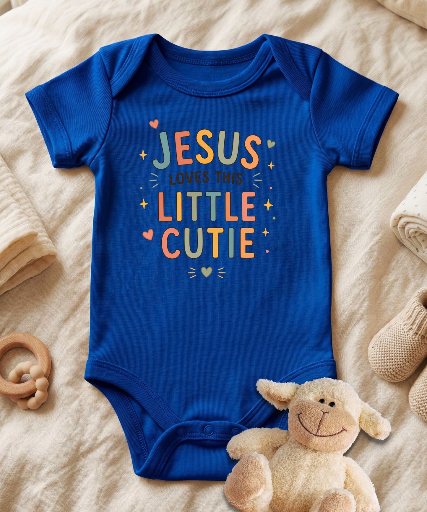 Jesus Loves This Little Cutie Baby Bodysuit