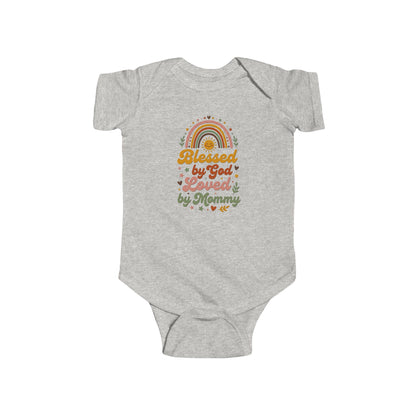 Blessed by God, Loved by Mommy  Religious Baby Bodysuit