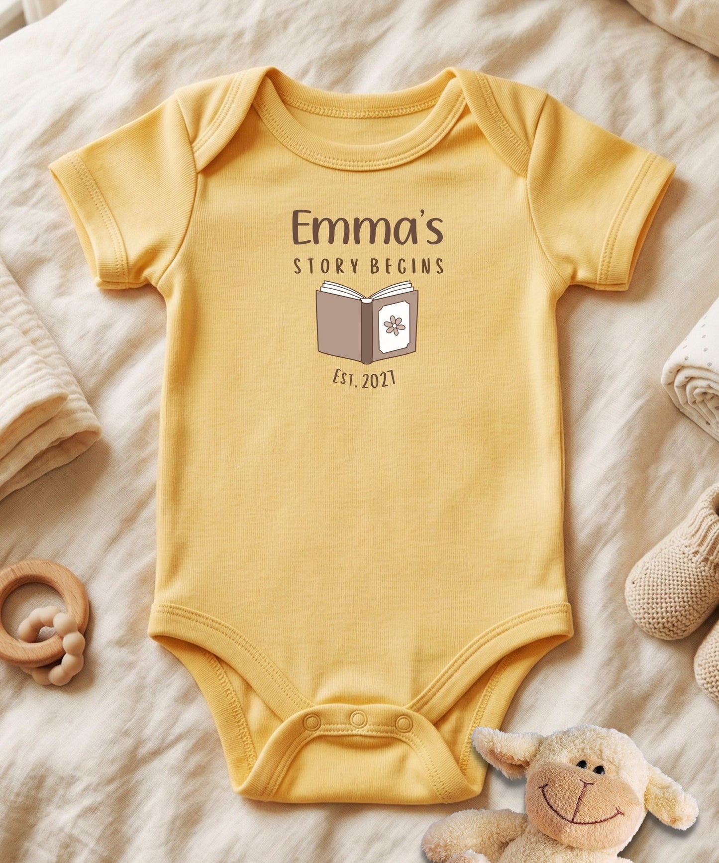 Personalized Baby Bodysuit (Name) Story Begins
