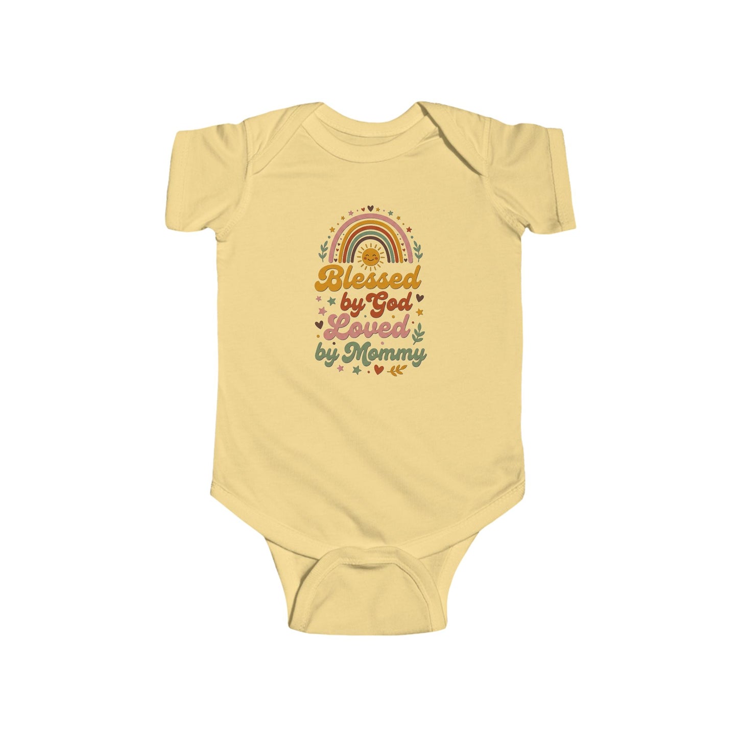 Blessed by God, Loved by Mommy  Religious Baby Bodysuit