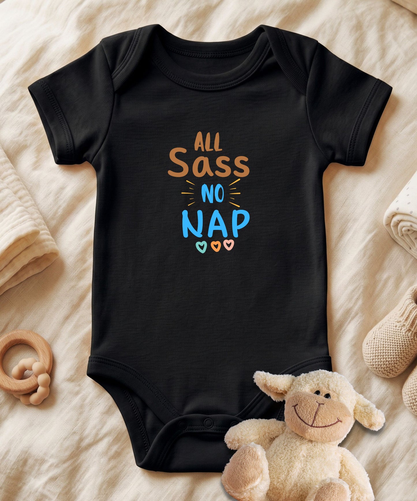 All Sass No Nap Baby Bodysuit
