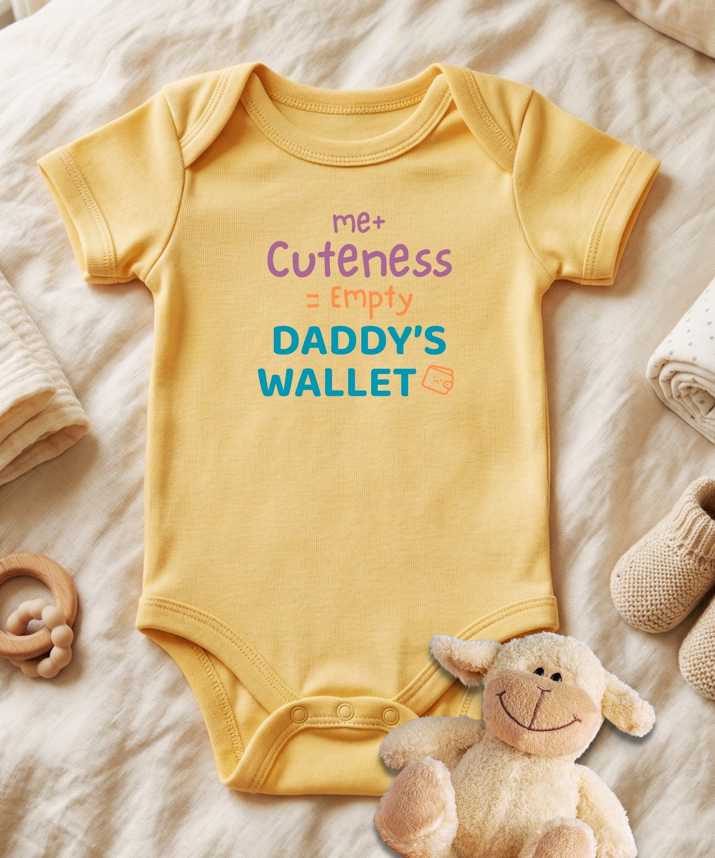 Me Plus Cuteness Empty  Daddy's Wallet Baby Bodysuit