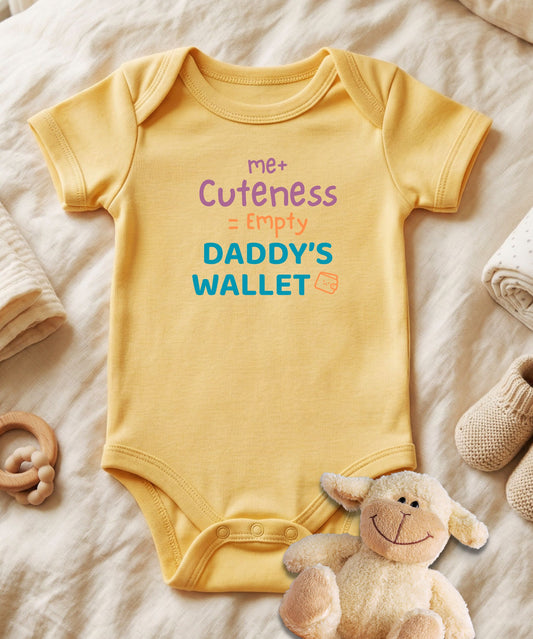 Me Plus Cuteness Empty  Daddy's Wallet Baby Bodysuit