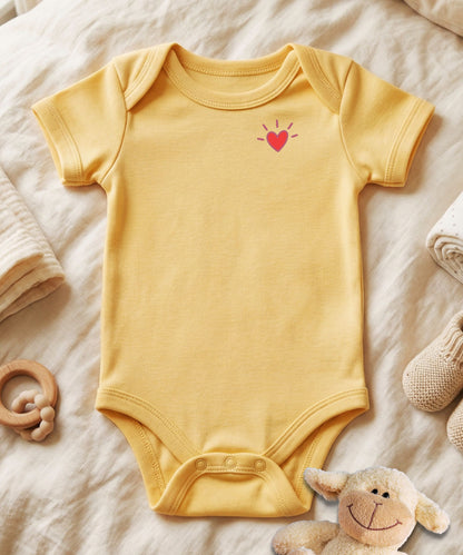 Script Name with Heart Accent Personalized Baby Bodysuit