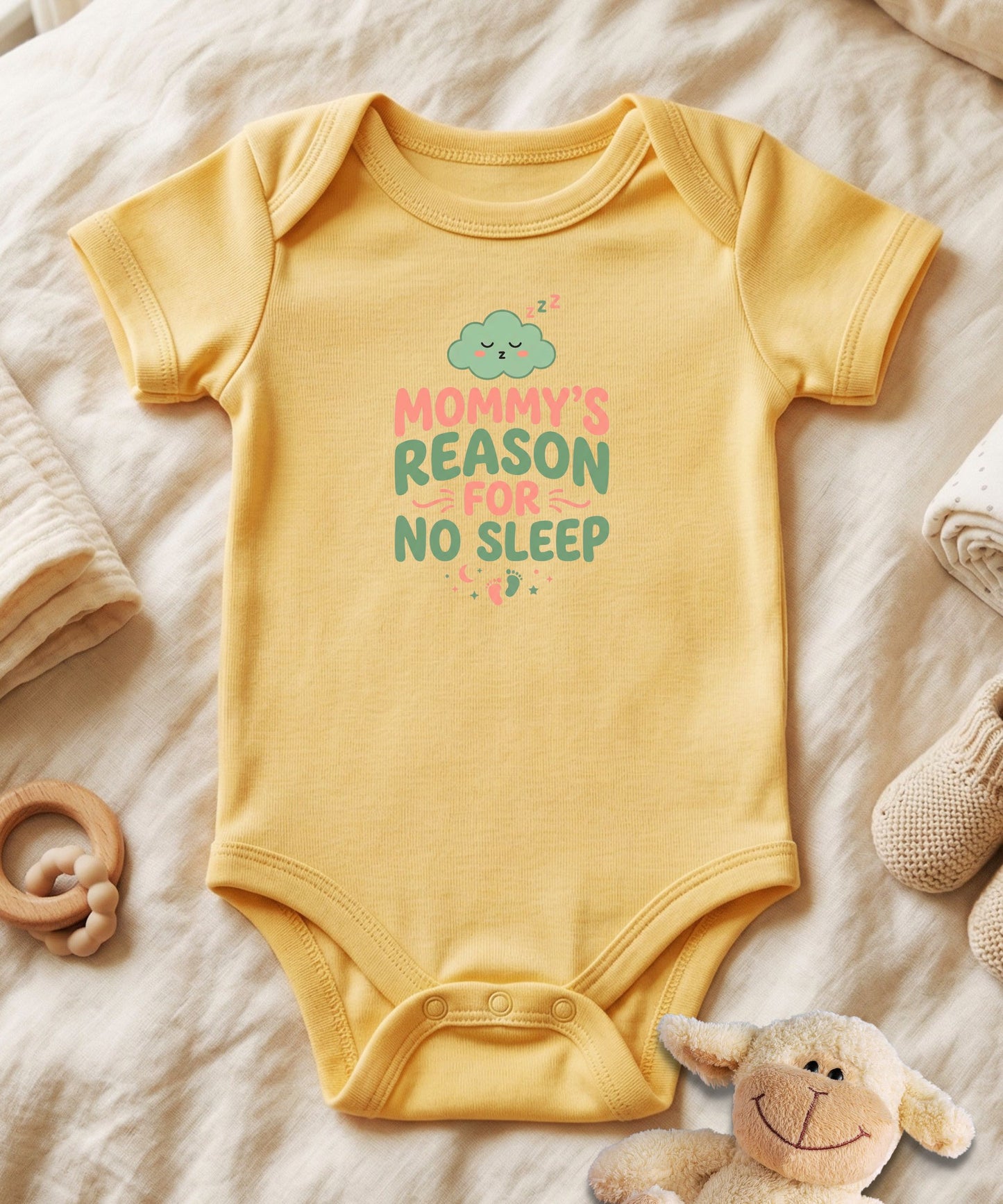 Mommy's Reason for No Sleep – Bubble Style Baby Bodysuit