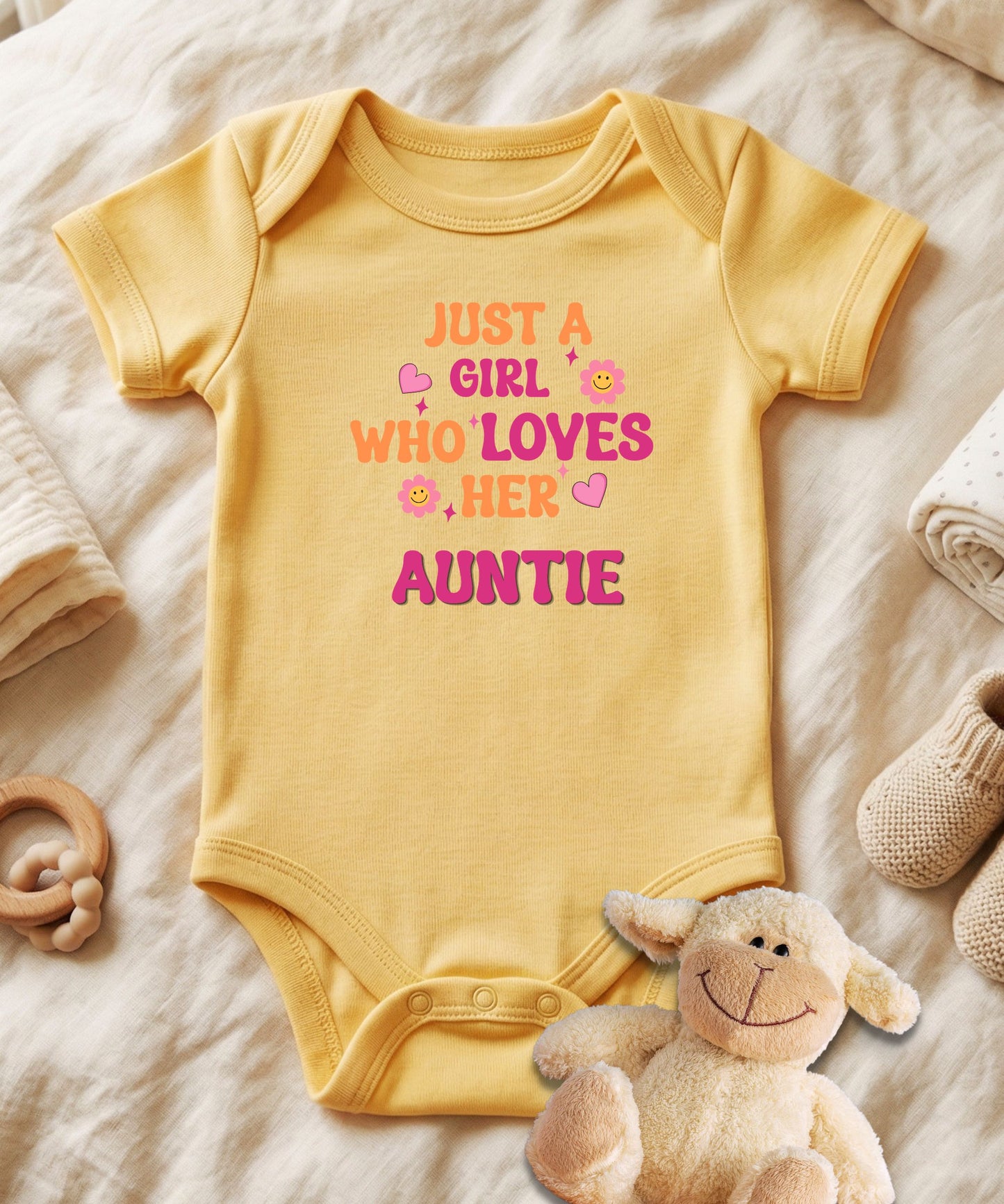 Just a Girl Who Loves Her Auntie Baby Bodysuit