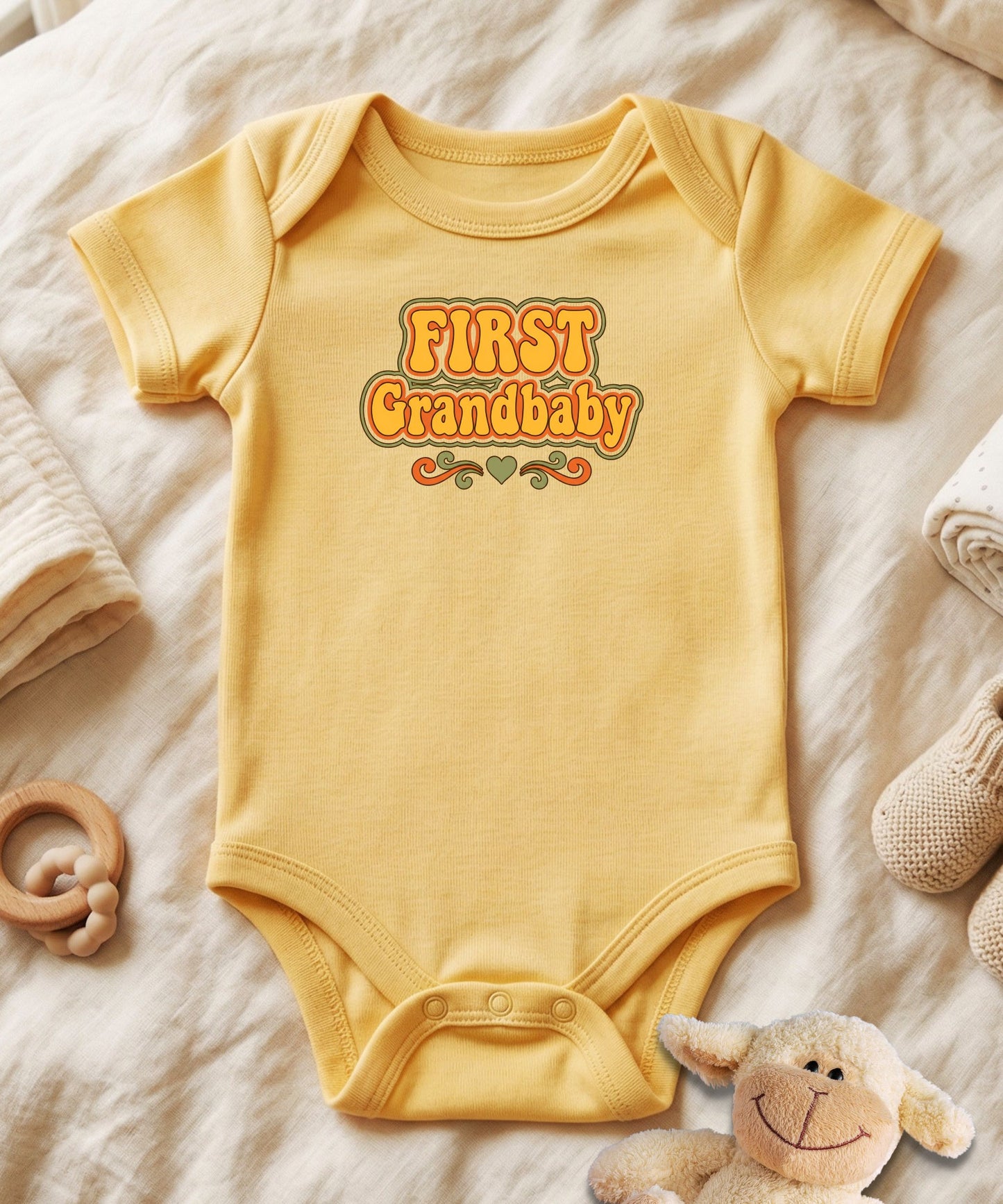 First Grandbaby Retro Script Baby Bodysuit