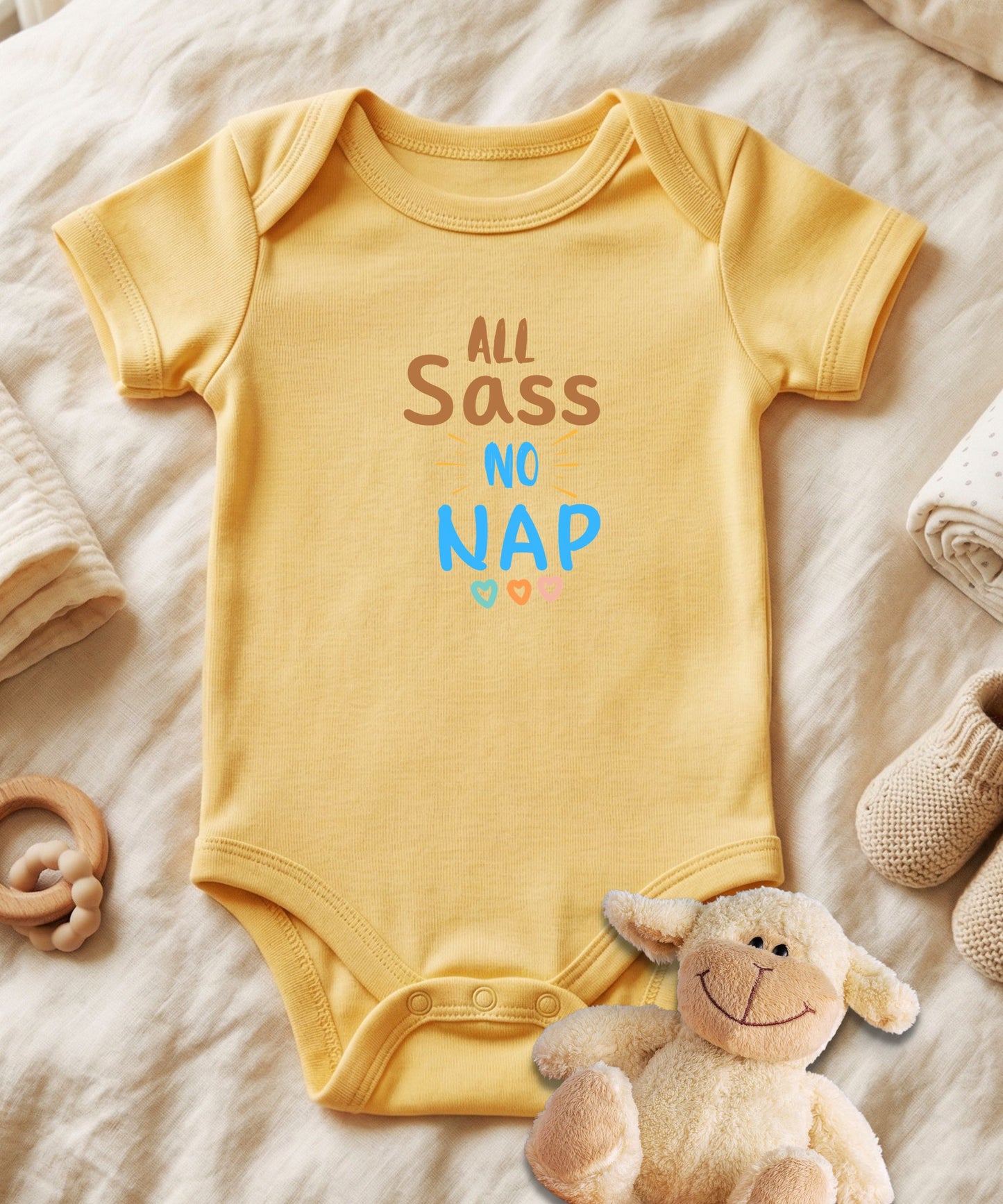 All Sass No Nap Baby Bodysuit
