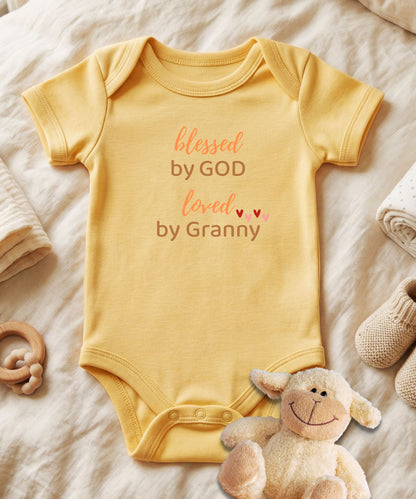 Blessed by God Loved by Granny Baby Bodysuit