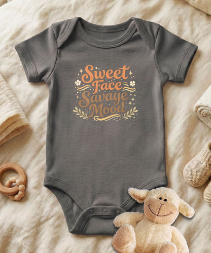 Sweet Face Savage Mood (black) Baby Bodysuit