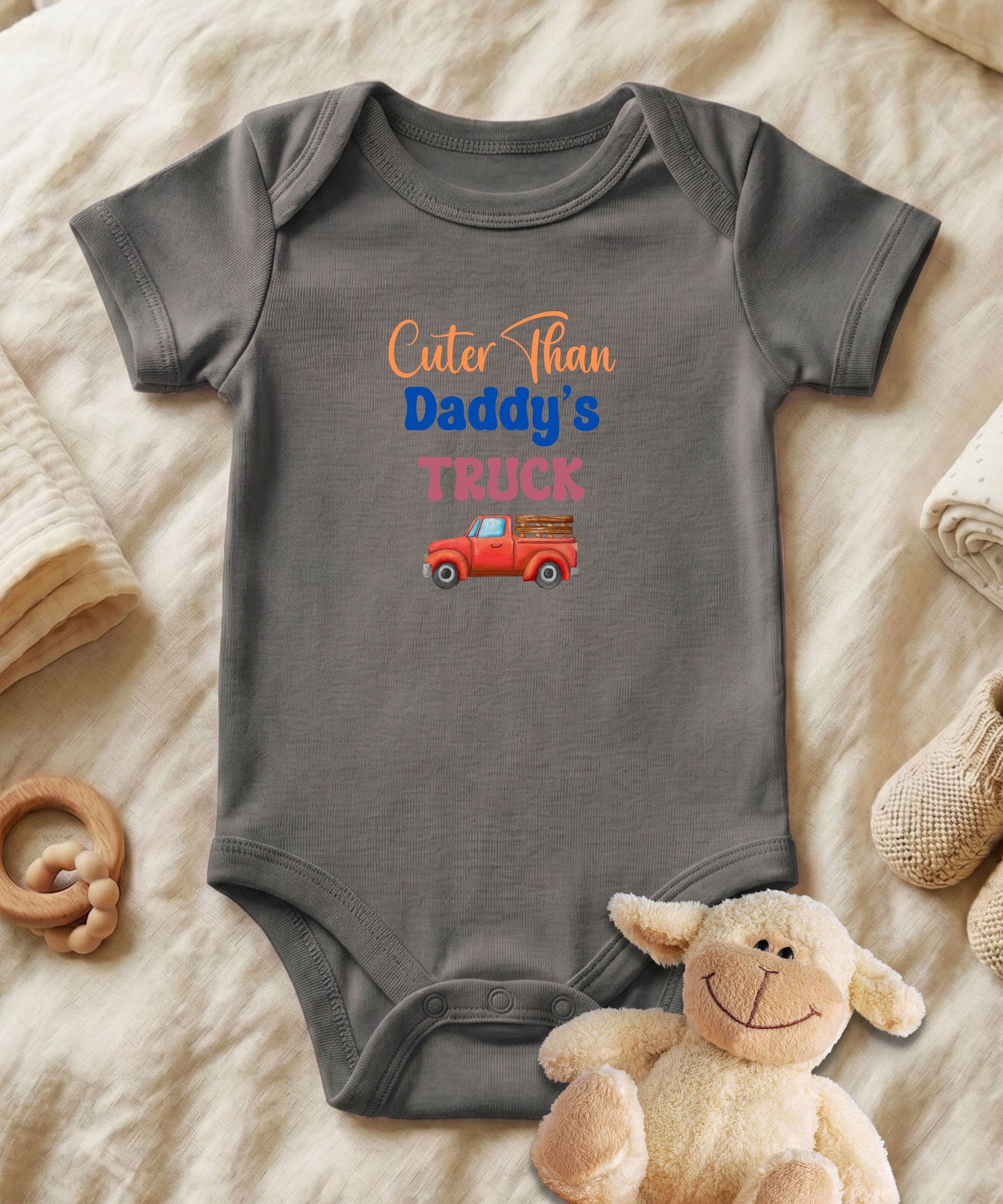 Cuter Than Daddy's Truck Baby Bodysuit