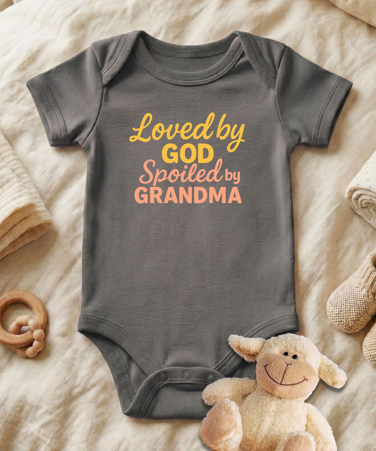 Loved by God Spoiled by Grandma Baby Bodysuit