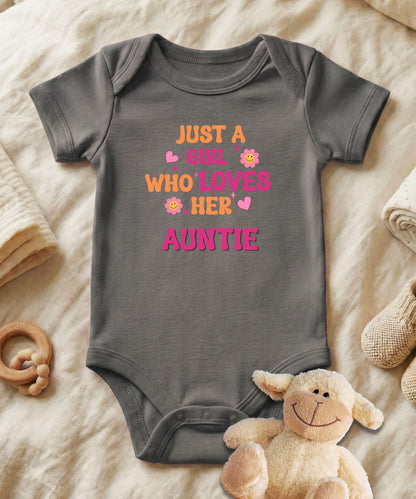 Just a Girl Who Loves Her Auntie Baby Bodysuit
