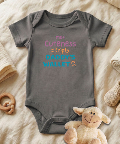 Me Plus Cuteness Empty  Daddy's Wallet Baby Bodysuit