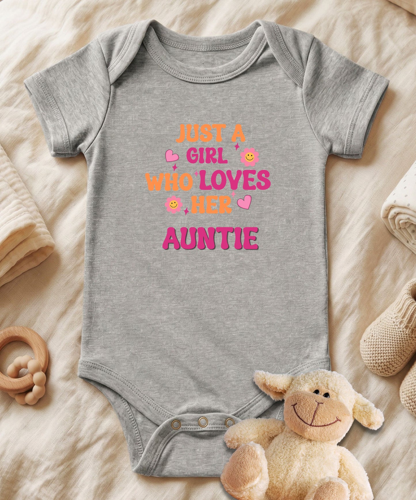 Just a Girl Who Loves Her Auntie Baby Bodysuit