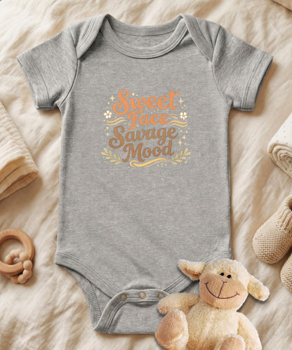 Sweet Face Savage Mood (black) Baby Bodysuit
