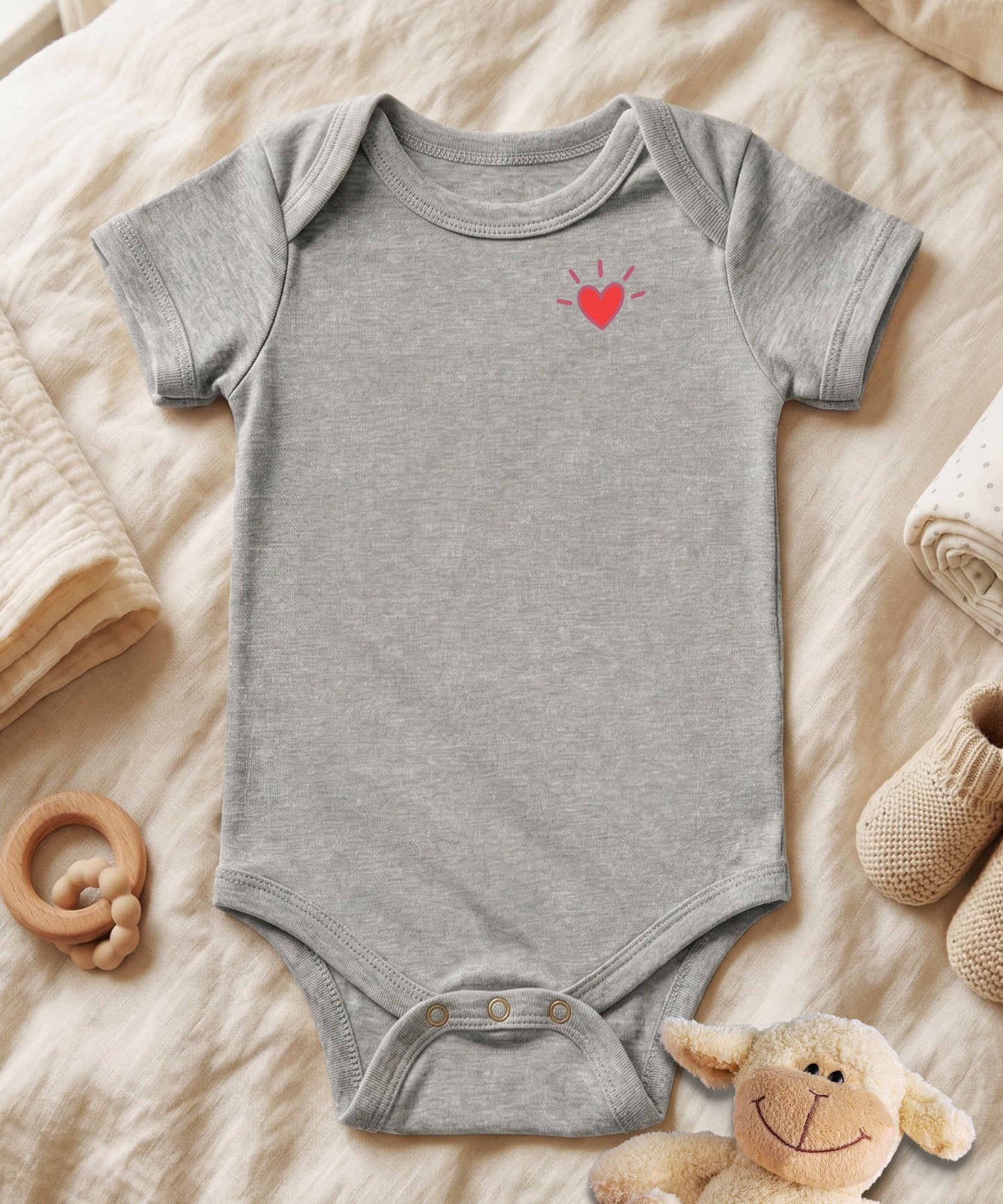 Script Name with Heart Accent Personalized Baby Bodysuit