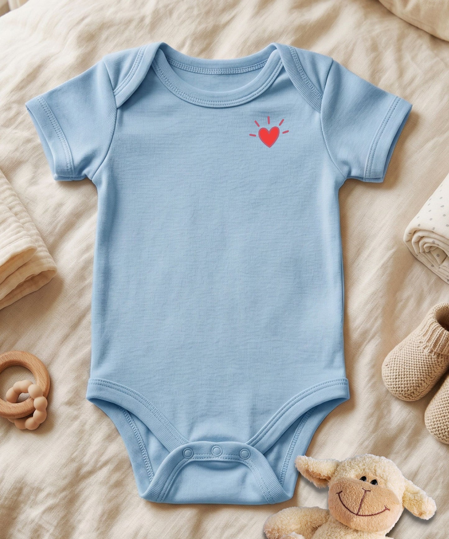 Script Name with Heart Accent Personalized Baby Bodysuit