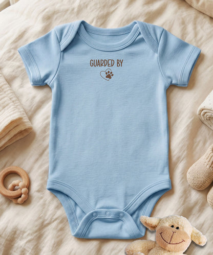 Guarded by [Pet’s Name] Personalized Baby Bodysuit
