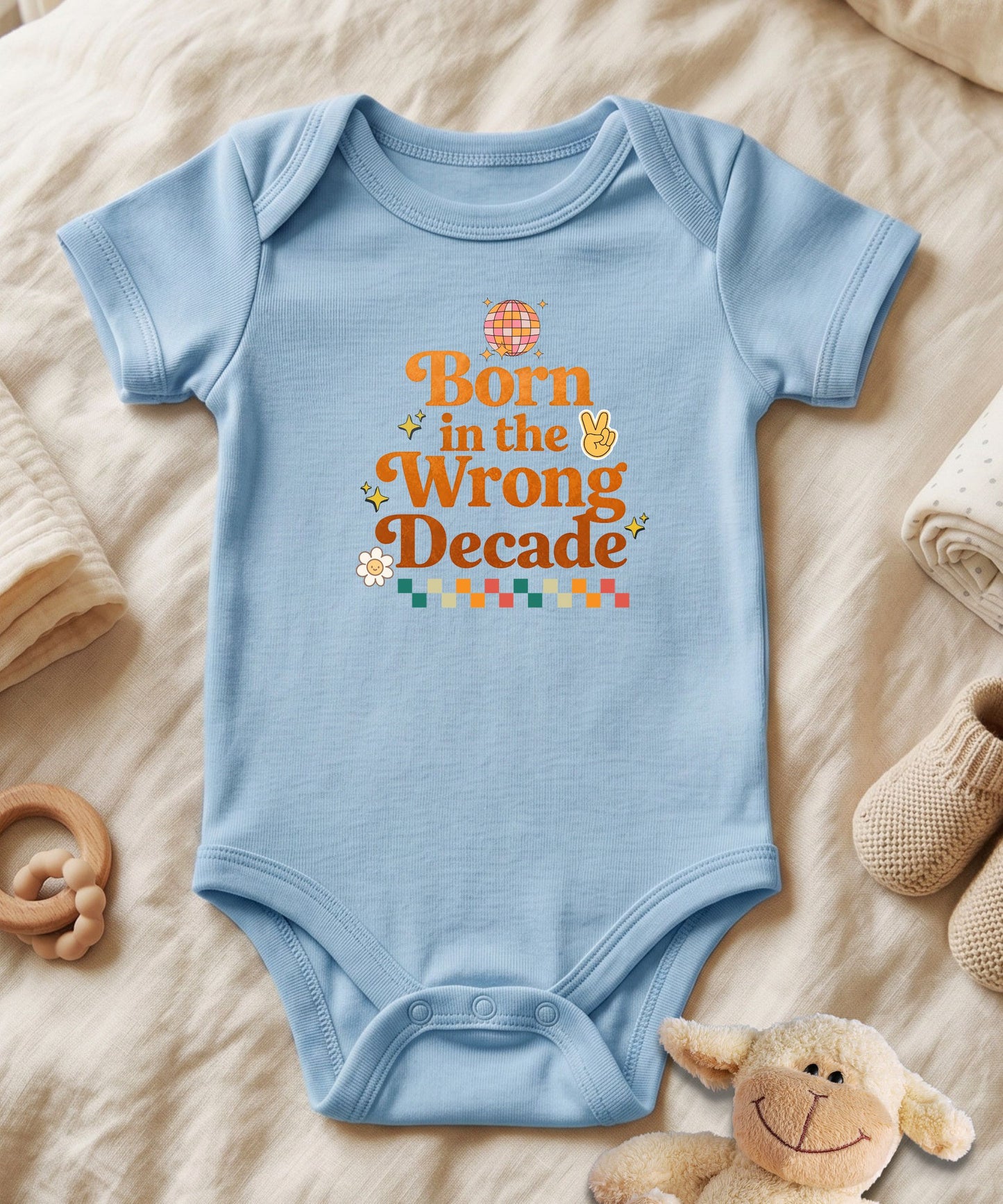 Born in the Wrong Decade Baby Bodysuit