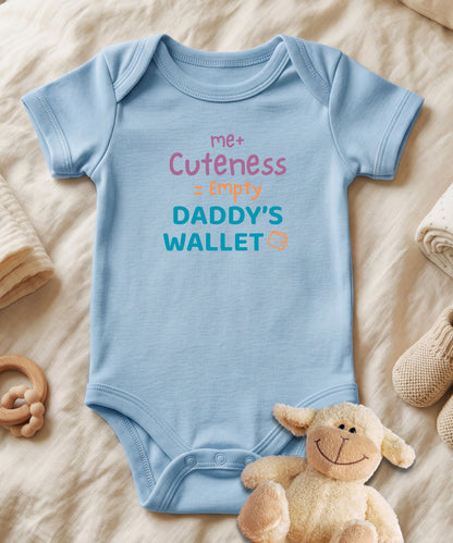Me Plus Cuteness Empty  Daddy's Wallet Baby Bodysuit