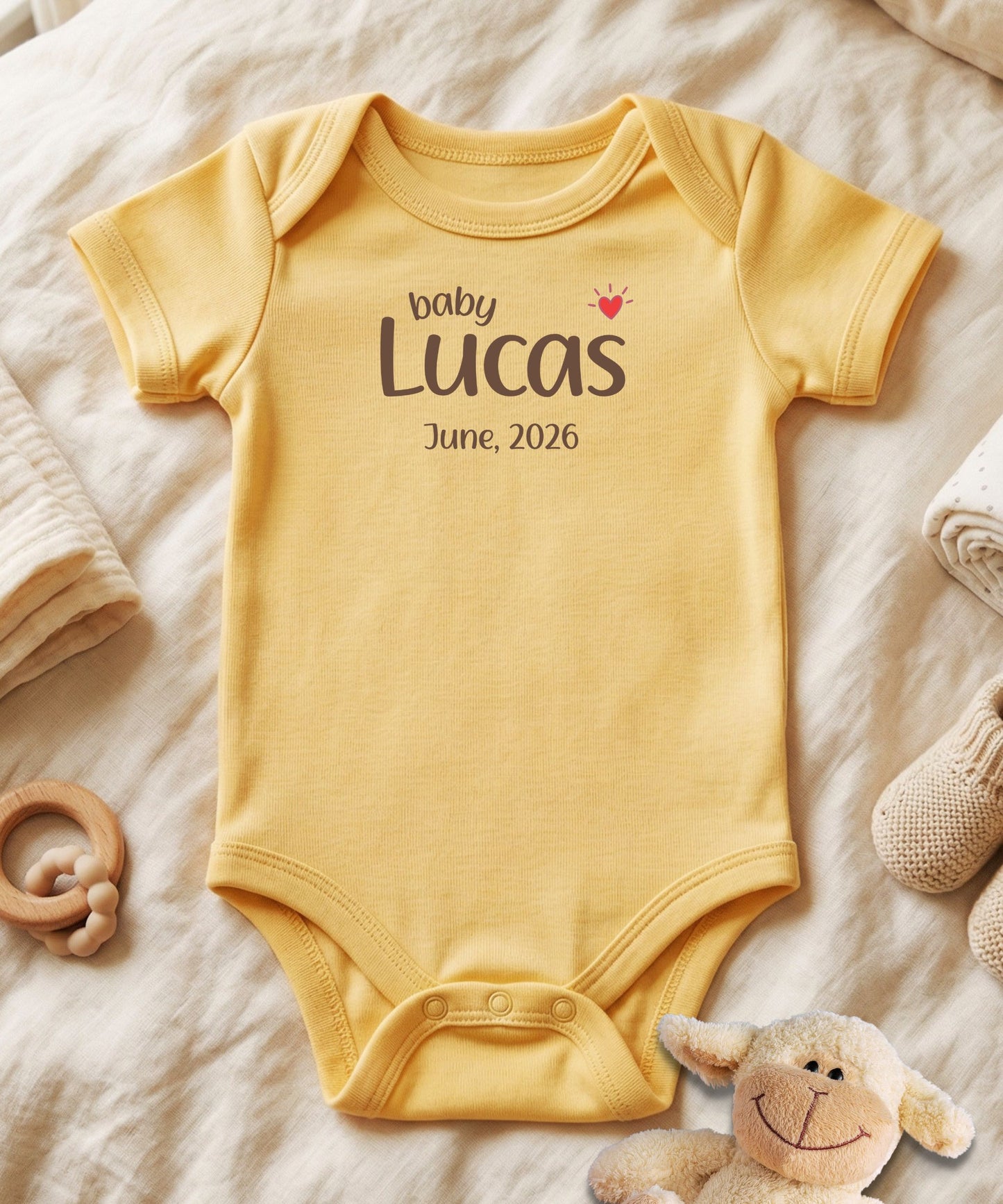 Personalized Baby Bodysuit Name & Date Milestone
