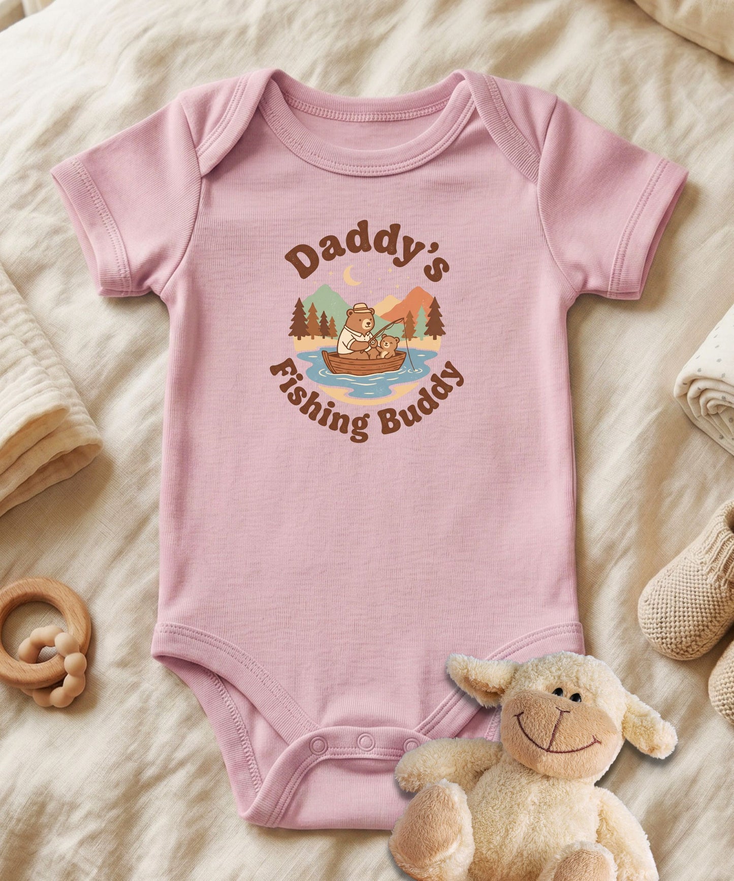 Daddy's Fishing Buddy Baby Bodysuit