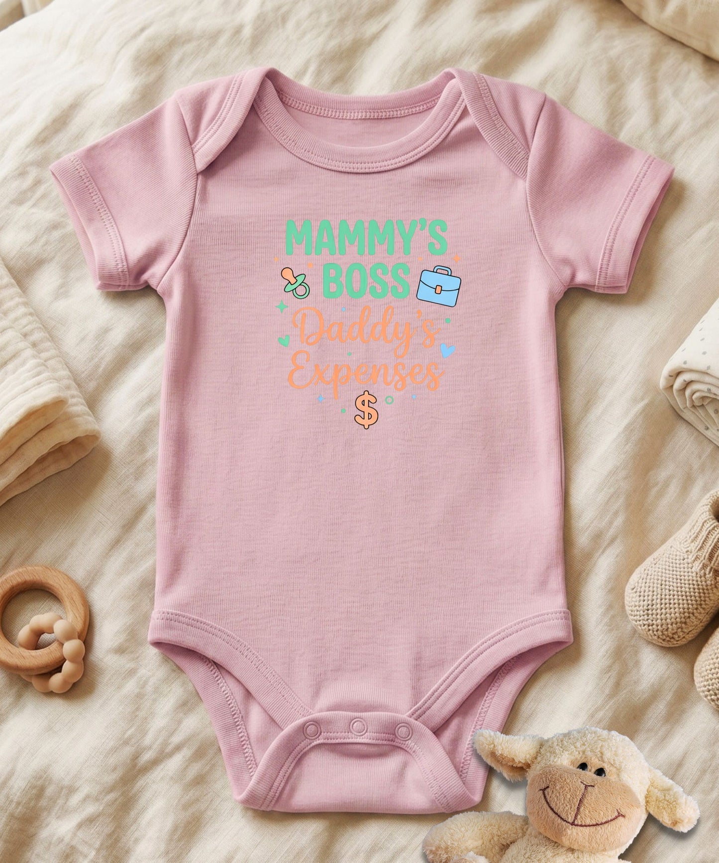 Mommy's Boss Daddy's Expenses Script Baby Bodysuit