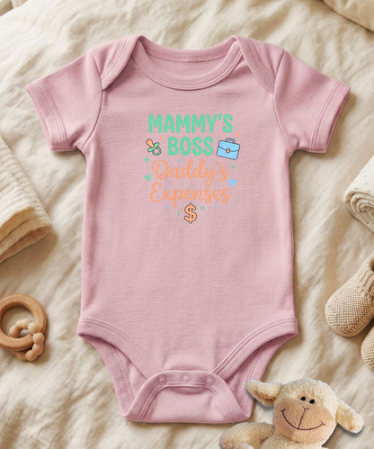 Mommy's Boss Daddy's Expenses Script Baby Bodysuit