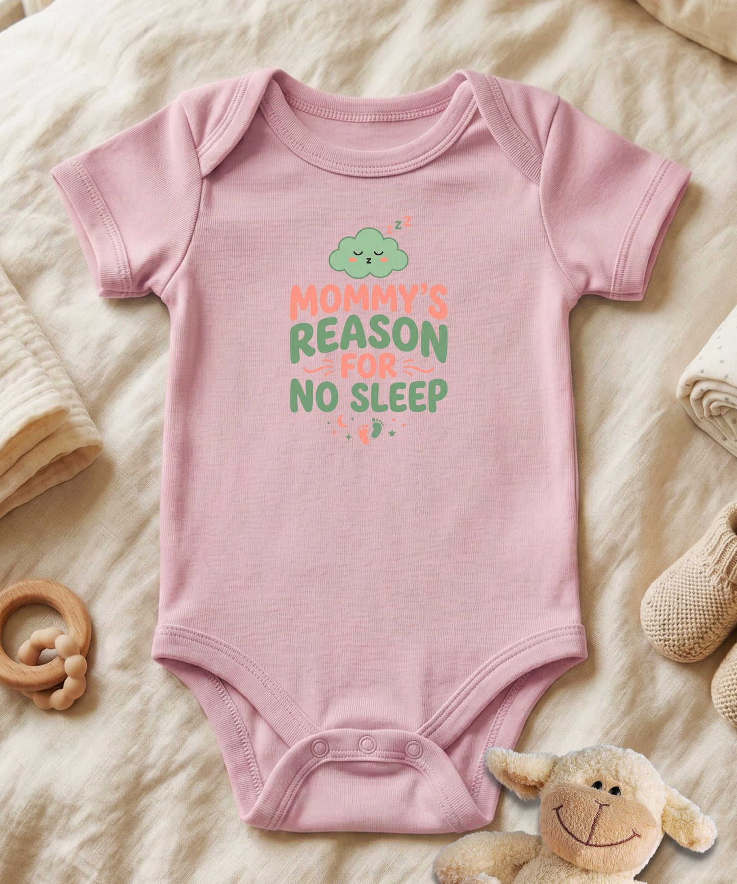 Mommy's Reason for No Sleep – Bubble Style Baby Bodysuit
