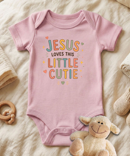 Jesus Loves This Little Cutie Baby Bodysuit
