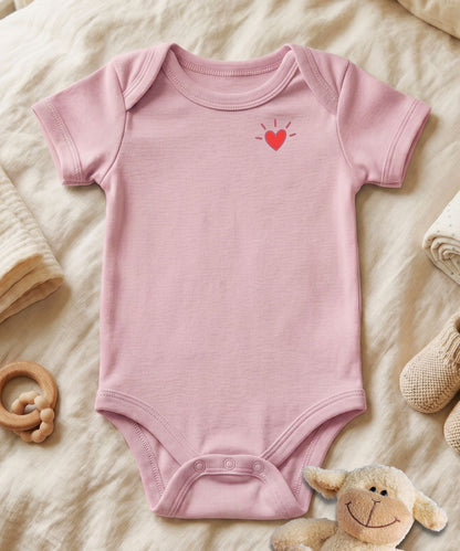 Script Name with Heart Accent Personalized Baby Bodysuit