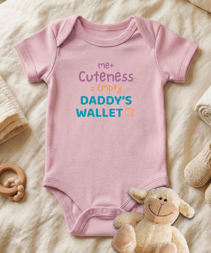 Me Plus Cuteness Empty  Daddy's Wallet Baby Bodysuit