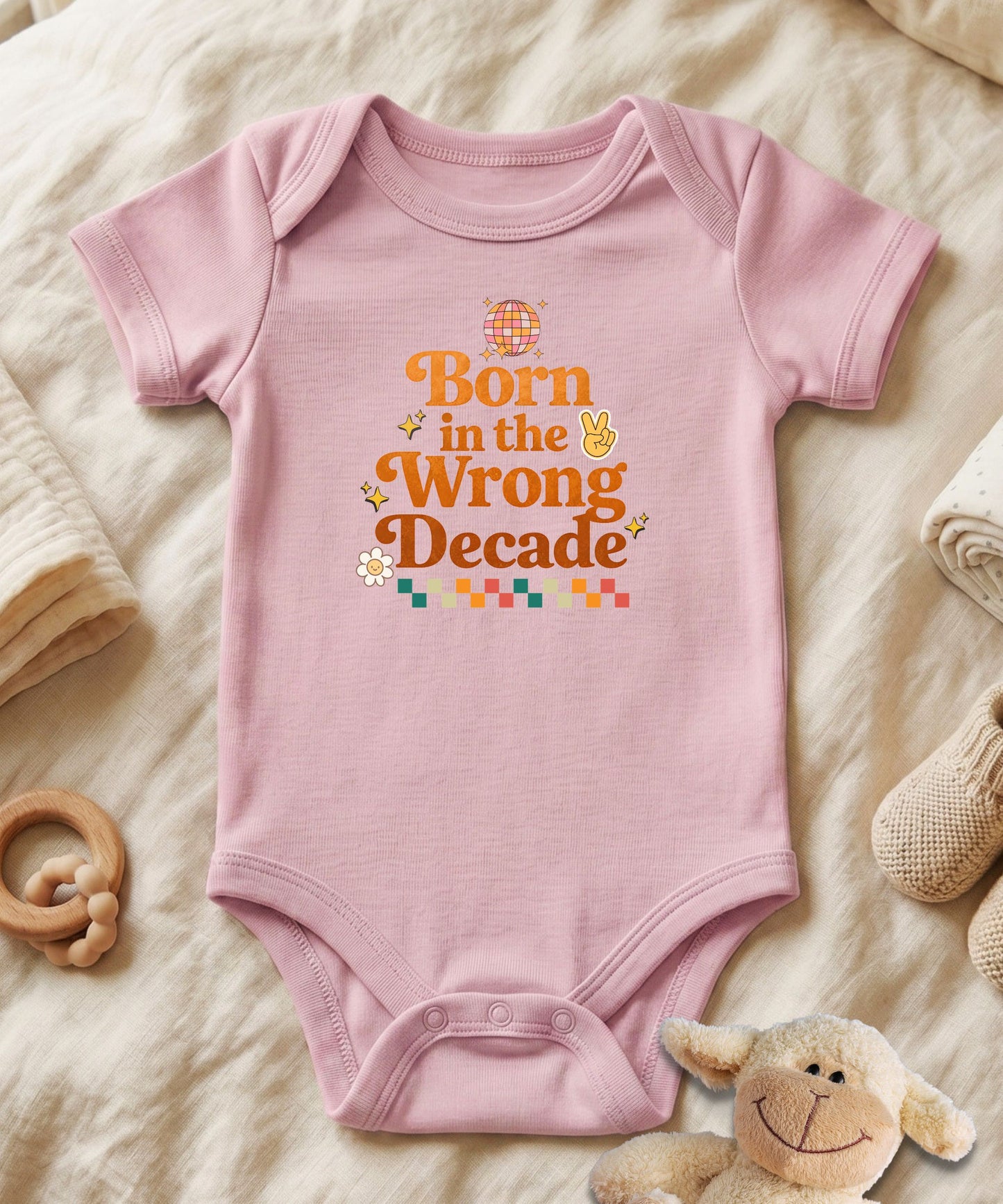 Born in the Wrong Decade Baby Bodysuit