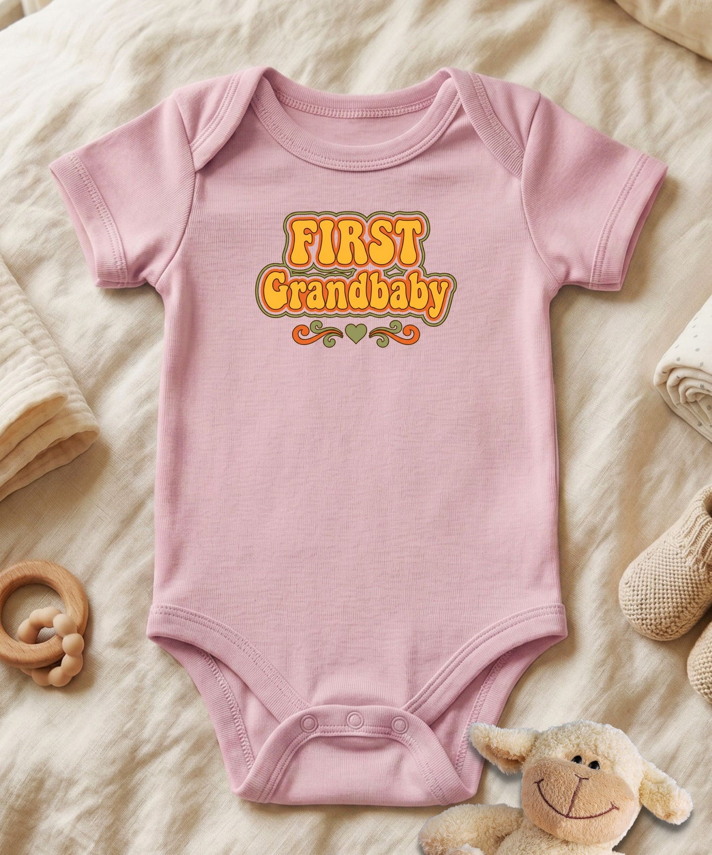 First Grandbaby Retro Script Baby Bodysuit