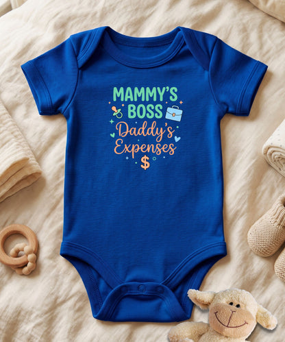 Mommy's Boss Daddy's Expenses Script Baby Bodysuit