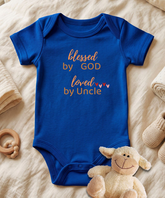 Blessed by God Loved by Uncle Baby Bodysuit