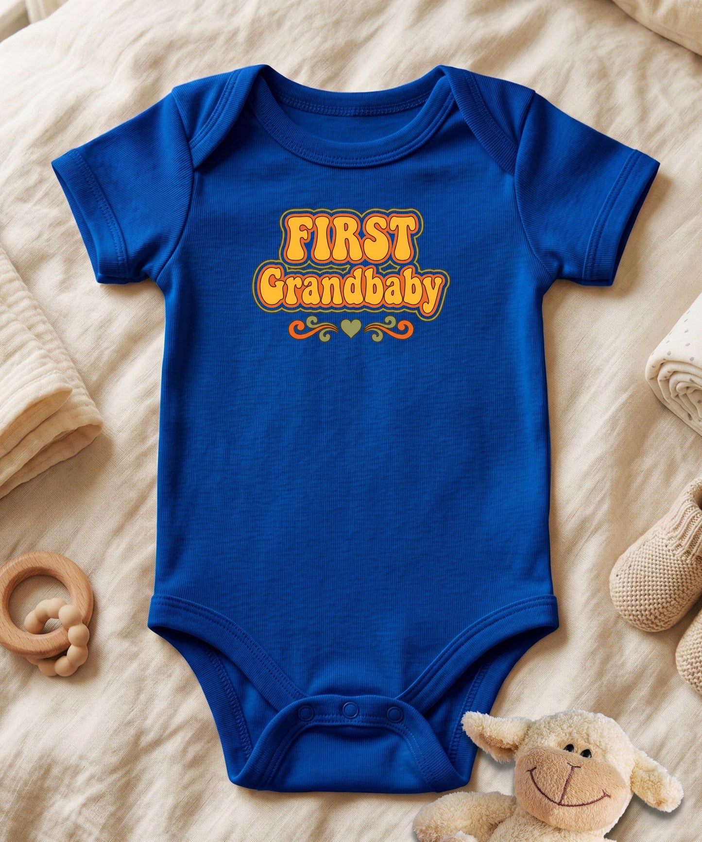 First Grandbaby Retro Script Baby Bodysuit