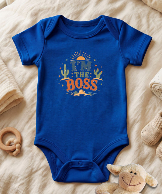 I'm The Boss Cowboy Baby Bodysuit