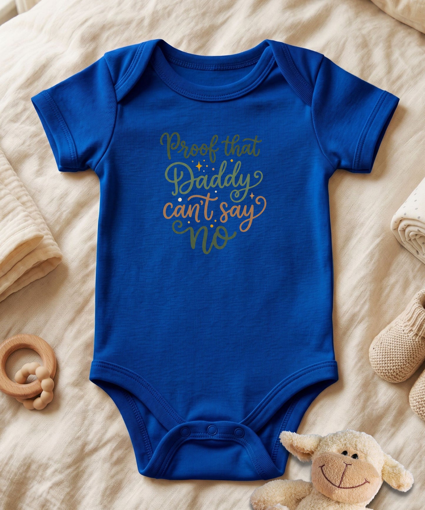 Proof That Daddy Can't Say NO Handwritten Baby Bodysuit
