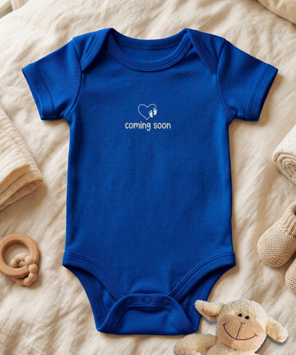 Personalized Baby Bodysuit Coming Soon Heart Element