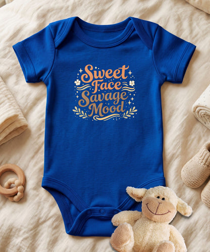 Sweet Face Savage Mood (black) Baby Bodysuit