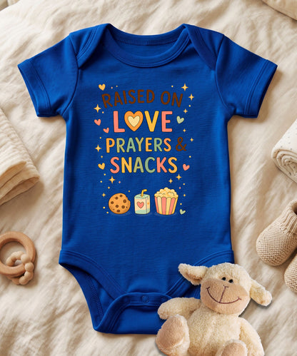 Raised on Love Prayers Baby Bodysuit