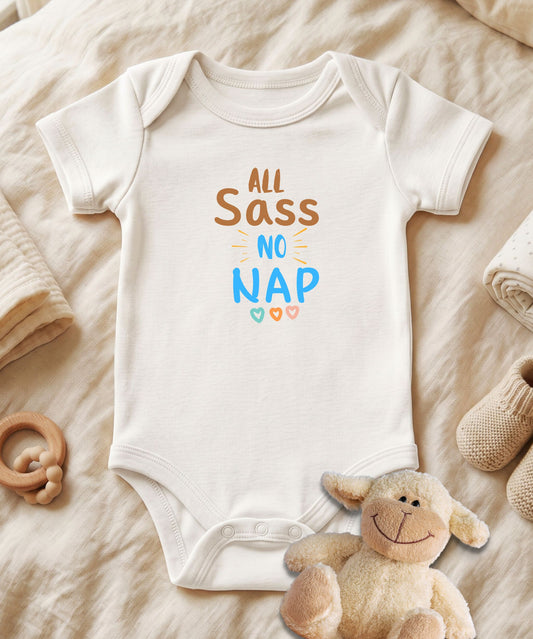 All Sass No Nap Baby Bodysuit