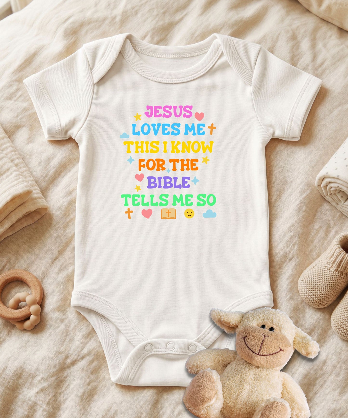 Jesus Loves Me Baby Bodysuit