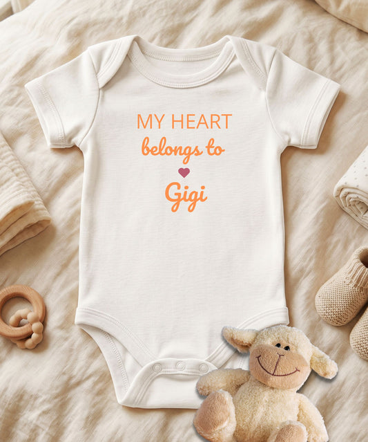 My Heart Belongs To Gigi Baby Bodysuit
